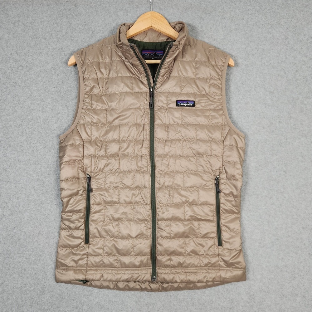 Patagonia Nano Puff Vest Mens Small Grey Seabird Puffer Quilted Packable Hiking
